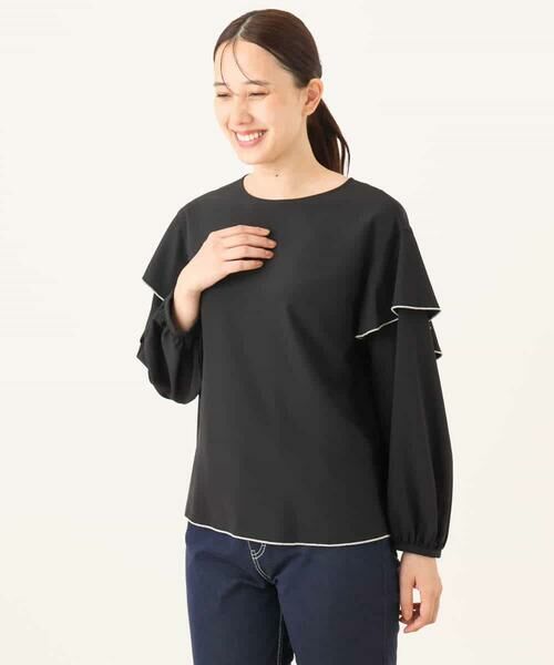 OFUON / オフオン シャツ・ブラウス | 配色メロー フレアーデザインブラウス/洗える/WEB限定サイズあり | 詳細24