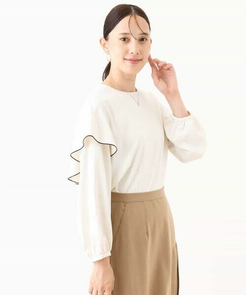 OFUON / オフオン シャツ・ブラウス | 配色メロー フレアーデザインブラウス/洗える/WEB限定サイズあり | 詳細5