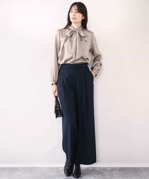 OFUON / オフオン シャツ・ブラウス | リボン付きバンドカラーブラウス/洗える/WEB限定サイズあり | 詳細12