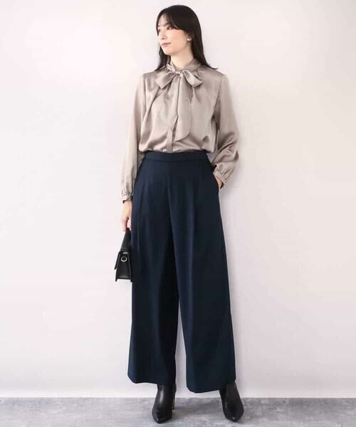 OFUON / オフオン シャツ・ブラウス | リボン付きバンドカラーブラウス/洗える/WEB限定サイズあり | 詳細13