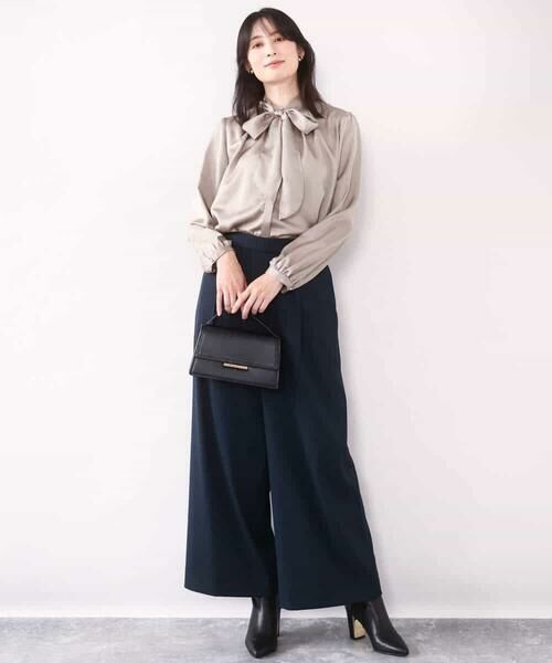 OFUON / オフオン シャツ・ブラウス | リボン付きバンドカラーブラウス/洗える/WEB限定サイズあり | 詳細14