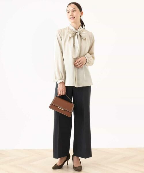 OFUON / オフオン シャツ・ブラウス | リボン付きバンドカラーブラウス/洗える/WEB限定サイズあり | 詳細2