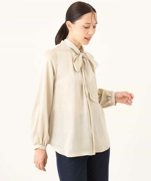 OFUON / オフオン シャツ・ブラウス | リボン付きバンドカラーブラウス/洗える/WEB限定サイズあり | 詳細29