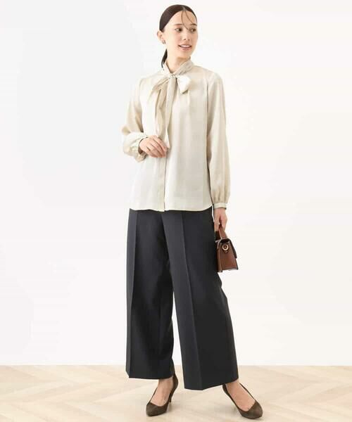 OFUON / オフオン シャツ・ブラウス | リボン付きバンドカラーブラウス/洗える/WEB限定サイズあり | 詳細4