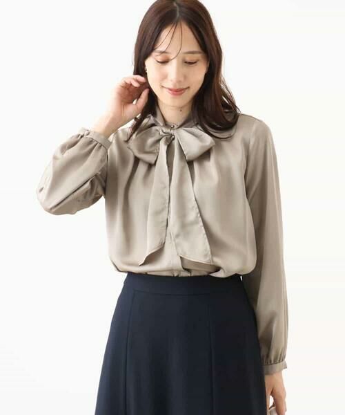 OFUON / オフオン シャツ・ブラウス | リボン付きバンドカラーブラウス/洗える/WEB限定サイズあり | 詳細5
