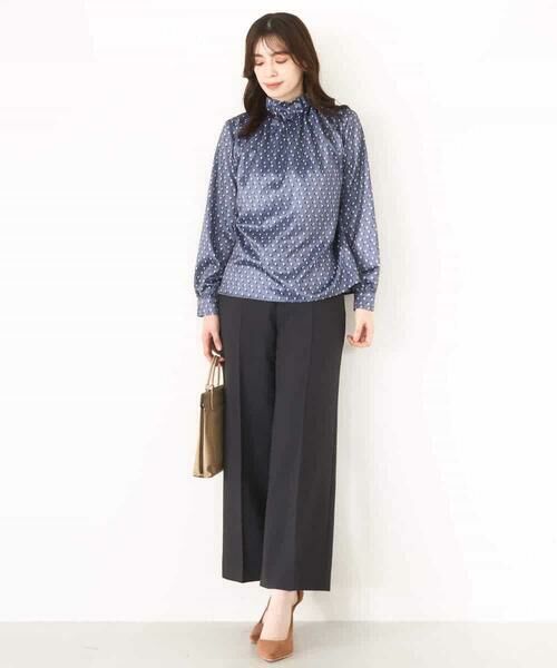 OFUON / オフオン シャツ・ブラウス | 幾何柄スタンドネックブラウス/洗える/WEB限定サイズあり | 詳細11