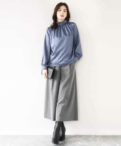 OFUON / オフオン シャツ・ブラウス | 幾何柄スタンドネックブラウス/洗える/WEB限定サイズあり | 詳細16