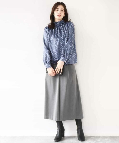 OFUON / オフオン シャツ・ブラウス | 幾何柄スタンドネックブラウス/洗える/WEB限定サイズあり | 詳細17