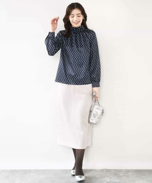 OFUON / オフオン シャツ・ブラウス | 幾何柄スタンドネックブラウス/洗える/WEB限定サイズあり | 詳細19