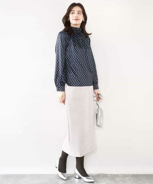 OFUON / オフオン シャツ・ブラウス | 幾何柄スタンドネックブラウス/洗える/WEB限定サイズあり | 詳細20