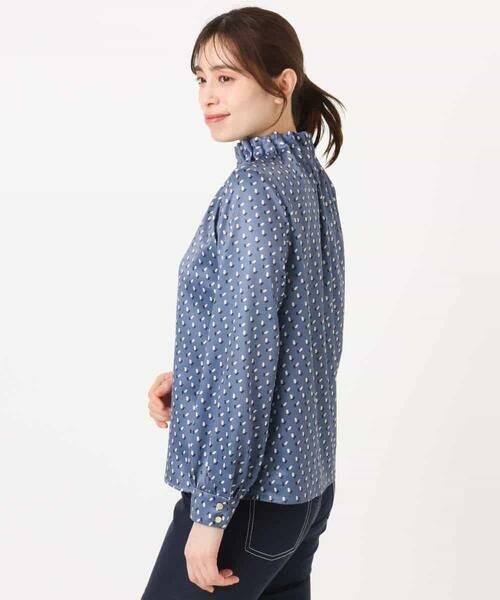 OFUON / オフオン シャツ・ブラウス | 幾何柄スタンドネックブラウス/洗える/WEB限定サイズあり | 詳細25