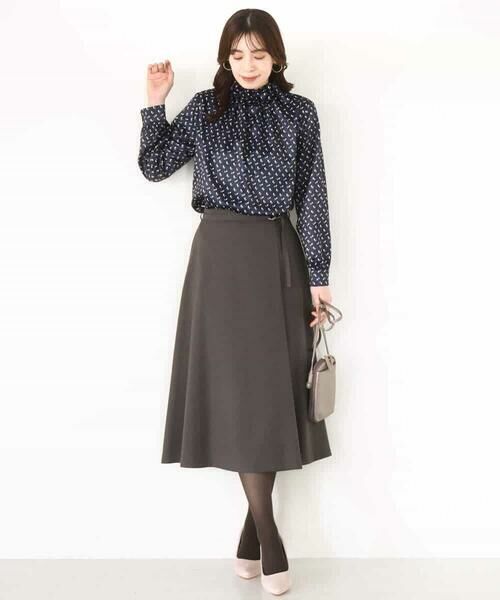 OFUON / オフオン シャツ・ブラウス | 幾何柄スタンドネックブラウス/洗える/WEB限定サイズあり | 詳細3