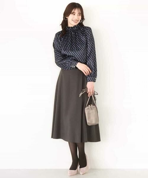 OFUON / オフオン シャツ・ブラウス | 幾何柄スタンドネックブラウス/洗える/WEB限定サイズあり | 詳細4