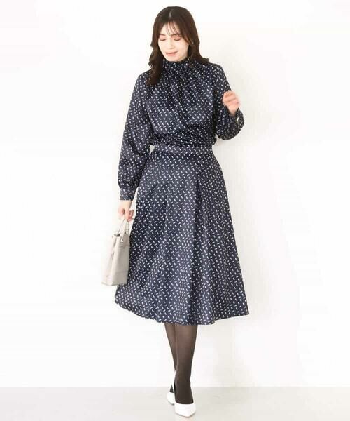 OFUON / オフオン シャツ・ブラウス | 幾何柄スタンドネックブラウス/洗える/WEB限定サイズあり | 詳細5