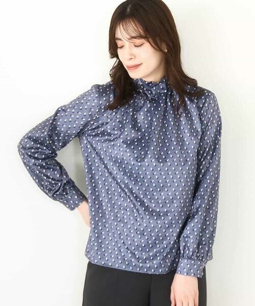 OFUON / オフオン シャツ・ブラウス | 幾何柄スタンドネックブラウス/洗える/WEB限定サイズあり | 詳細8