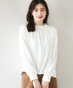OFUON / オフオン シャツ・ブラウス | シャーリングネックデザインブラウス/洗える/WEB限定サイズあり