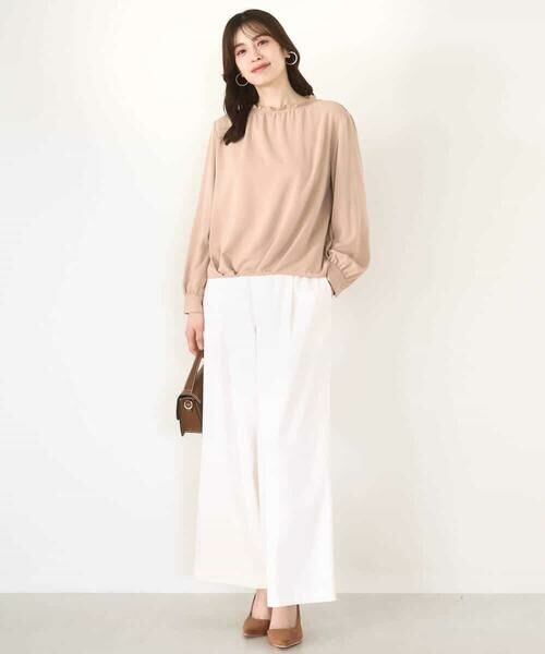 OFUON / オフオン シャツ・ブラウス | シャーリングネックデザインブラウス/洗える/WEB限定サイズあり | 詳細15