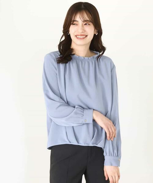 OFUON / オフオン シャツ・ブラウス | シャーリングネックデザインブラウス/洗える/WEB限定サイズあり | 詳細18