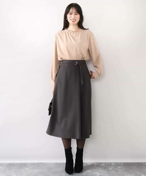 OFUON / オフオン シャツ・ブラウス | シャーリングネックデザインブラウス/洗える/WEB限定サイズあり | 詳細30