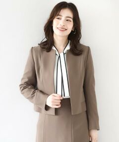 OFUON / オフオン ノーカラージャケット | [セットアップ対応]ノーカラージャケット/洗える/WEB限定サイズあり