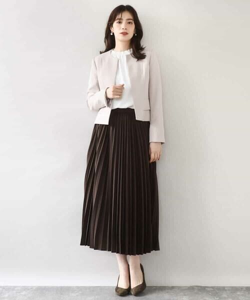 OFUON / オフオン ノーカラージャケット | [セットアップ対応]ノーカラージャケット/洗える/WEB限定サイズあり | 詳細18