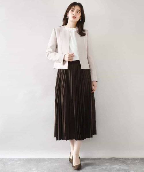 OFUON / オフオン ノーカラージャケット | [セットアップ対応]ノーカラージャケット/洗える/WEB限定サイズあり | 詳細19