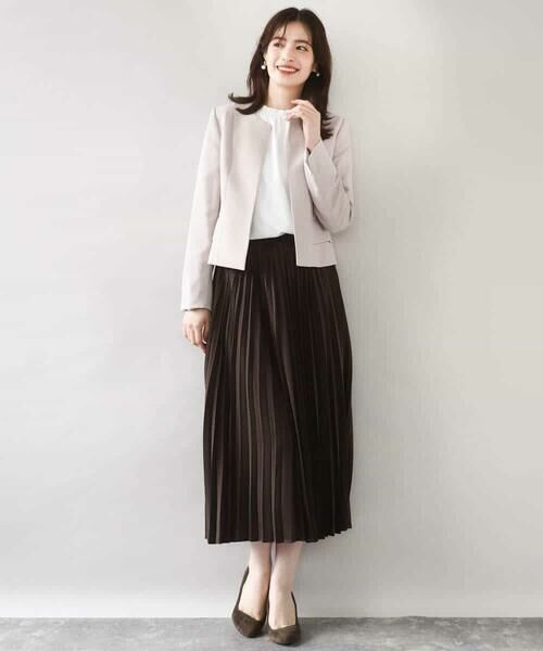 OFUON / オフオン ノーカラージャケット | [セットアップ対応]ノーカラージャケット/洗える/WEB限定サイズあり | 詳細20