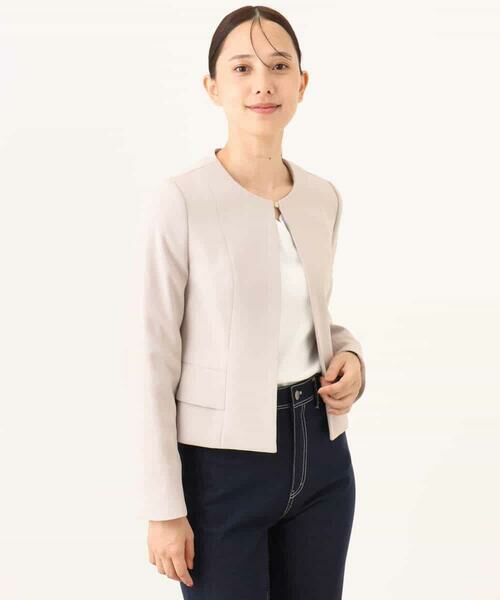 OFUON / オフオン ノーカラージャケット | [セットアップ対応]ノーカラージャケット/洗える/WEB限定サイズあり | 詳細21