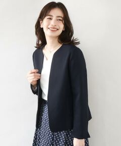 OFUON / オフオン ノーカラージャケット | [セットアップ対応]カラーレスジャケット/洗える/WEB限定サイズあり