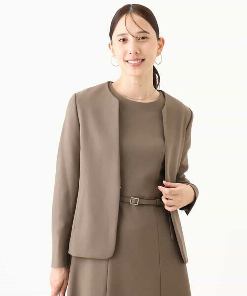 OFUON / オフオン ノーカラージャケット | [セットアップ対応]カラーレスジャケット/洗える/WEB限定サイズあり | 詳細1