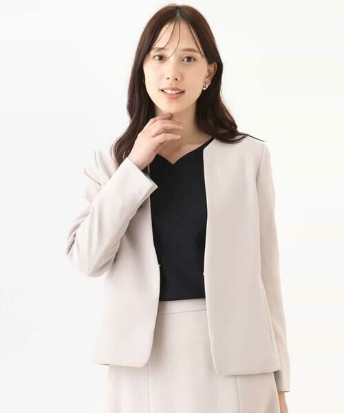 OFUON / オフオン ノーカラージャケット | [セットアップ対応]カラーレスジャケット/洗える/WEB限定サイズあり | 詳細12