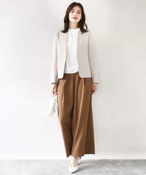 OFUON / オフオン ノーカラージャケット | [セットアップ対応]カラーレスジャケット/洗える/WEB限定サイズあり | 詳細22