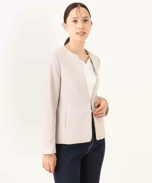 OFUON / オフオン ノーカラージャケット | [セットアップ対応]カラーレスジャケット/洗える/WEB限定サイズあり | 詳細26