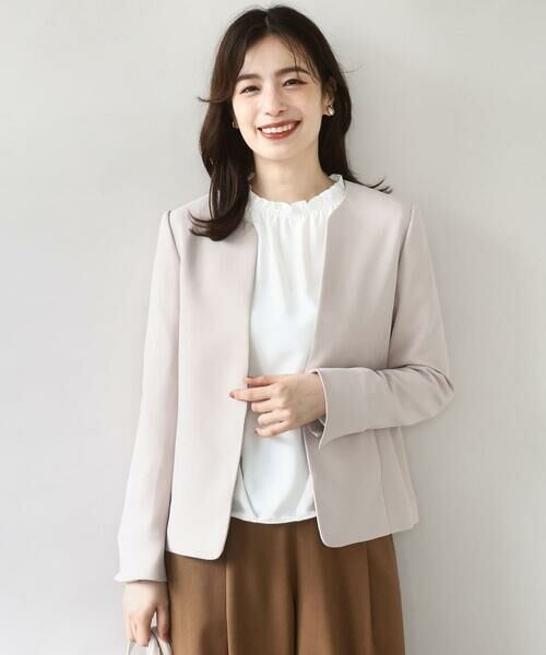 OFUON/オフオン [セットアップ対応]カラーレスジャケット/洗える/WEB限定サイズあり ベージュ S