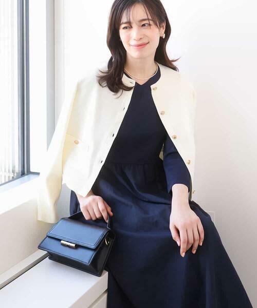 OFUON / オフオン ロング・マキシ丈ワンピース | ギャザースリーブドッキングワンピース/洗える/WEB限定サイズあり | 詳細18