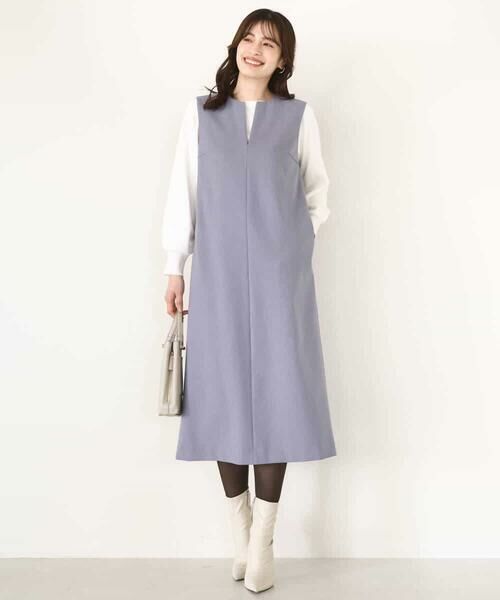 OFUON / オフオン ロング・マキシ丈スカート | キーネックデザインジャンパースカート/洗える/WEB限定サイズあり | 詳細11