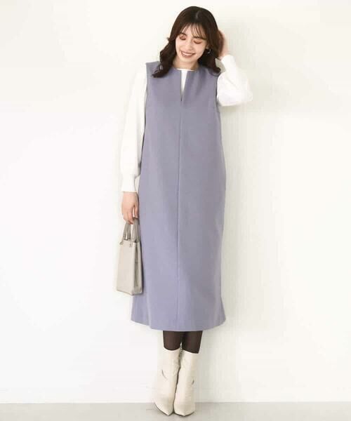 OFUON / オフオン ロング・マキシ丈スカート | キーネックデザインジャンパースカート/洗える/WEB限定サイズあり | 詳細12