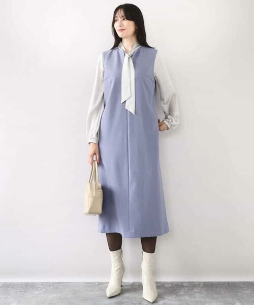 OFUON / オフオン ロング・マキシ丈スカート | キーネックデザインジャンパースカート/洗える/WEB限定サイズあり | 詳細13