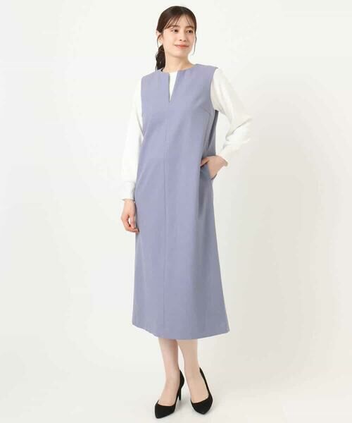 OFUON / オフオン ロング・マキシ丈スカート | キーネックデザインジャンパースカート/洗える/WEB限定サイズあり | 詳細16