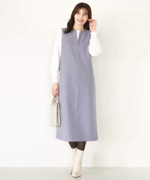 OFUON / オフオン ロング・マキシ丈スカート | キーネックデザインジャンパースカート/洗える/WEB限定サイズあり | 詳細9