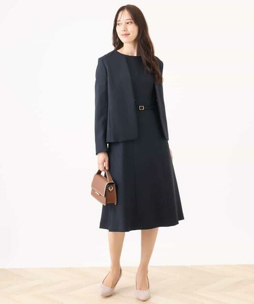 OFUON / オフオン ロング・マキシ丈ワンピース | [セットアップ対応]ベルト付きタックワンピース/洗える/WEB限定サイズあり | 詳細5