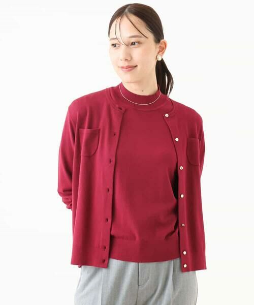 OFUON / オフオン ニット・セーター | カラーニットアンサンブル/洗える/WEB限定サイズあり(レッド)