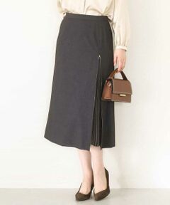 OFUON / オフオン ロング・マキシ丈スカート | シフォンプリーツスリットデザインスカート/洗える