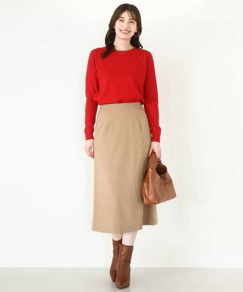 OFUON / オフオン ロング・マキシ丈スカート | シフォンプリーツスリットデザインスカート/洗える | 詳細13