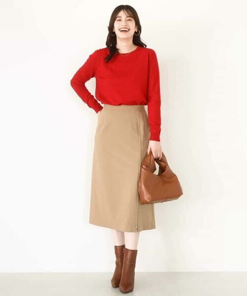 OFUON / オフオン ロング・マキシ丈スカート | シフォンプリーツスリットデザインスカート/洗える | 詳細14