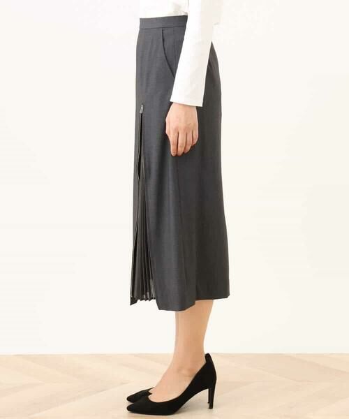 OFUON / オフオン ロング・マキシ丈スカート | シフォンプリーツスリットデザインスカート/洗える | 詳細20