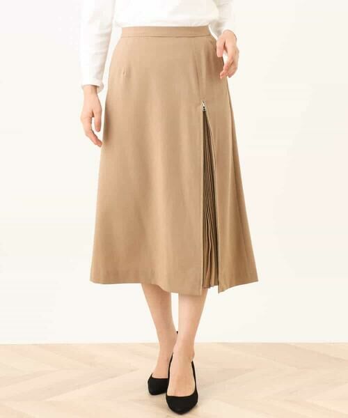 OFUON / オフオン ロング・マキシ丈スカート | シフォンプリーツスリットデザインスカート/洗える | 詳細30
