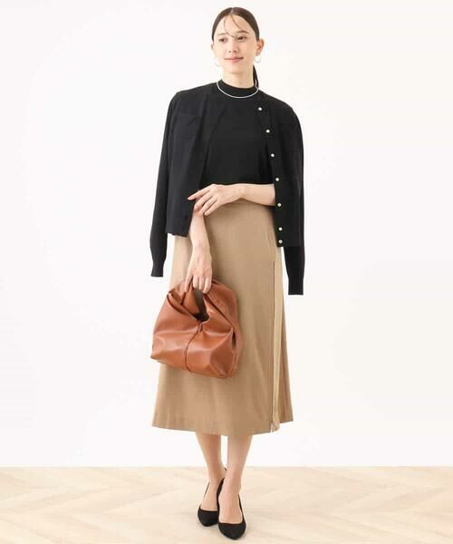 OFUON / オフオン ロング・マキシ丈スカート | シフォンプリーツスリットデザインスカート/洗える | 詳細4