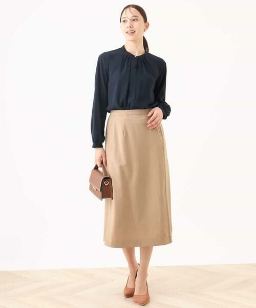 OFUON / オフオン ロング・マキシ丈スカート | シフォンプリーツスリットデザインスカート/洗える | 詳細7