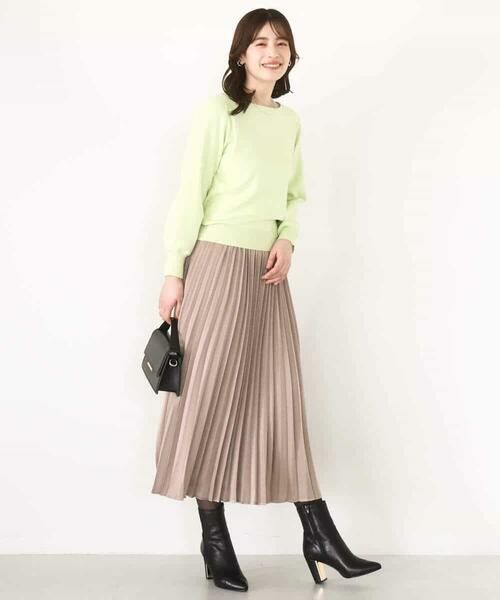 OFUON / オフオン ロング・マキシ丈スカート | ピーチサテンプリーツスカート/洗える | 詳細13